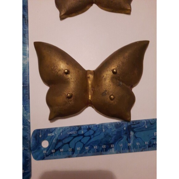 Vintage Cast Metal Butterfly Trinket Dish / Ashtray set of two - Picture 5 of 6